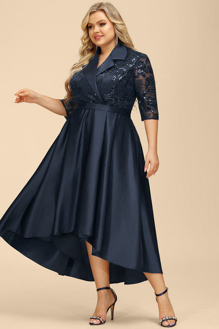 Robe Asymétrique Satinée Nuit - gallery 9