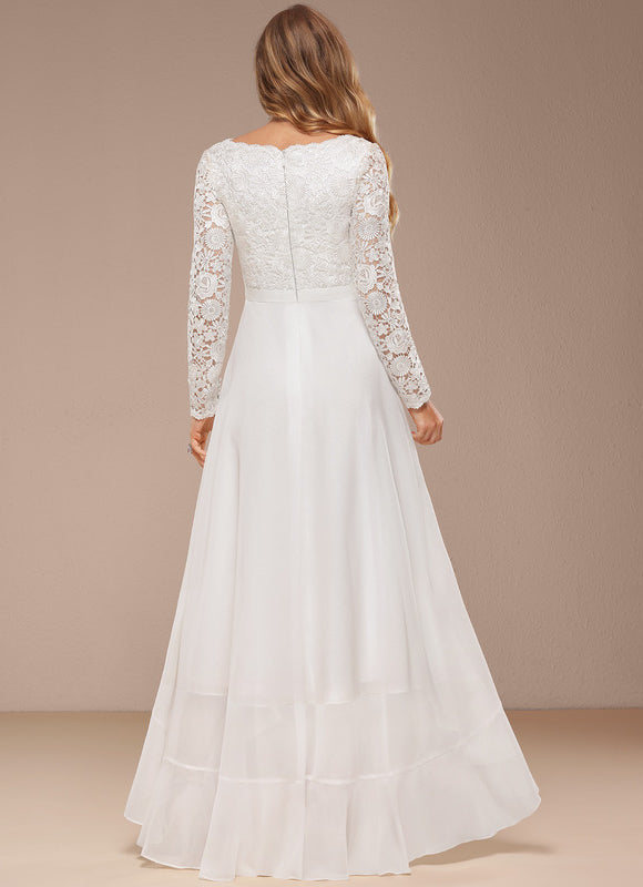 Robe Asymétrique Élégante Dentelle - gallery 2