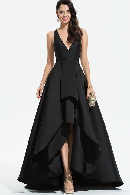 Robe Asymétrique Satin Noir