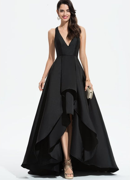 Robe Asymétrique Satin Noir