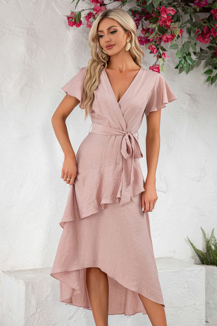 Robe Asymétrique Fluide Rose - gallery 5