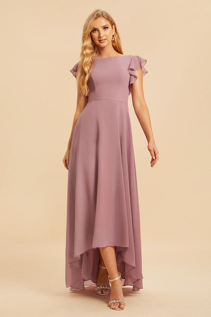 Robe Asymétrique Fluide À Volants - gallery 2