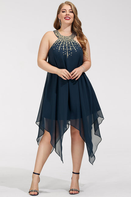 Robe Asymétrique Chic Asymétrique Perlé - gallery 8