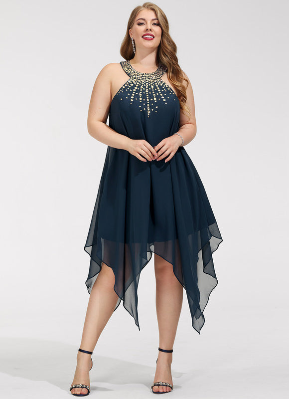 Robe Asymétrique Chic Asymétrique Perlé - gallery 8