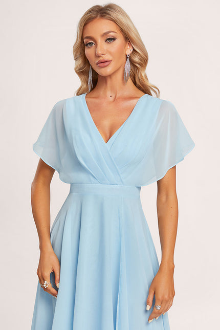 Robe Asymétrique Fluide Vert Pâle - gallery 4