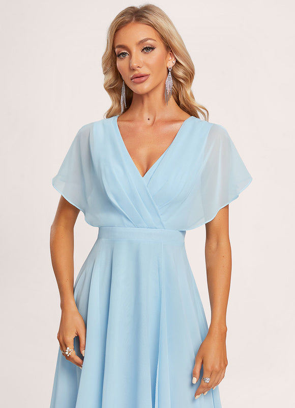 Robe Asymétrique Fluide Vert Pâle - gallery 4