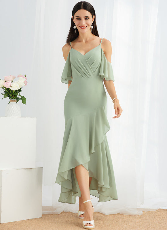 Robe Asymétrique Fluide Bleu Ciel