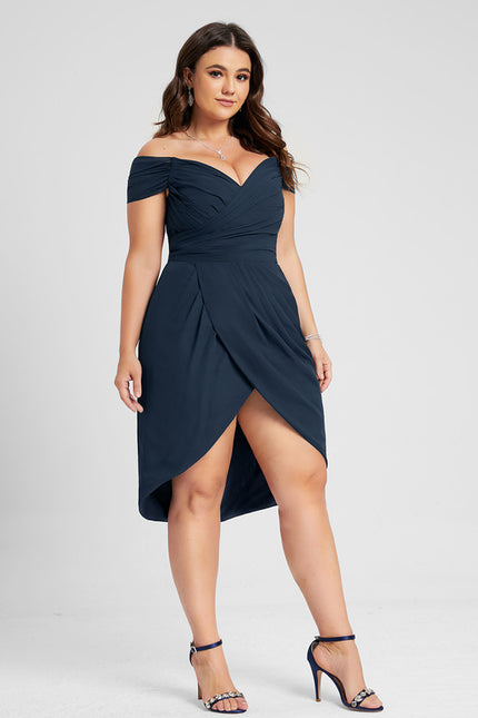 Robe Asymétrique Élégante À Volants - gallery 7