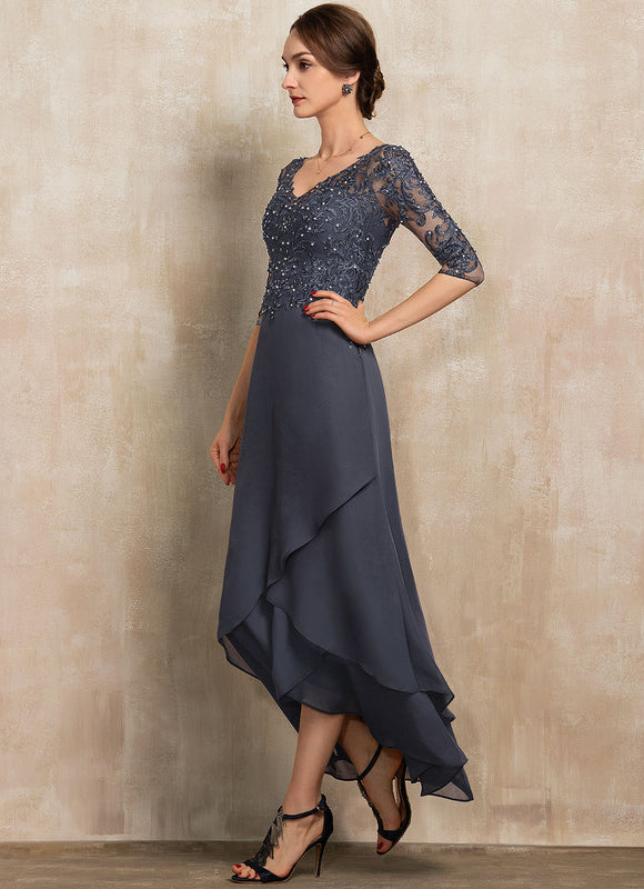 Robe Asymétrique Chasuble Perlée - gallery 2