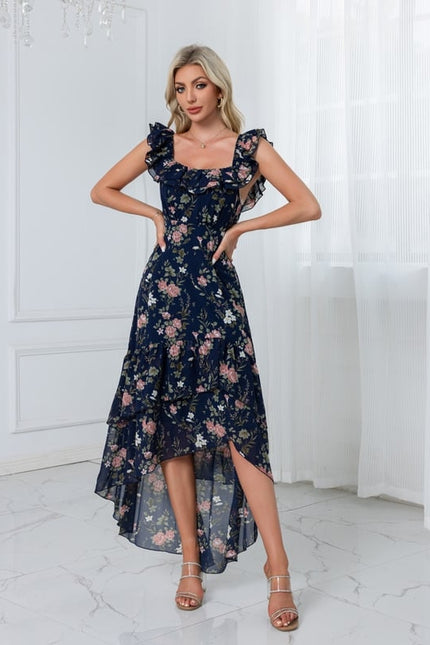 Robe Asymétrique Sirène Florale - gallery 3