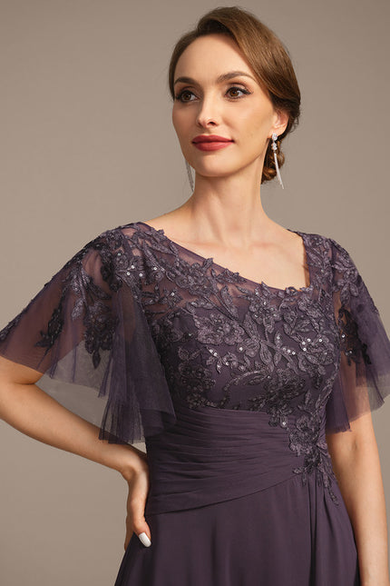 Robe Asymétrique Mauve Élégante - gallery 1