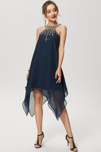 Robe Asymétrique Chic Asymétrique Perlé - gallery 2