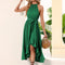 Robe Asymétrique Verte Plissée