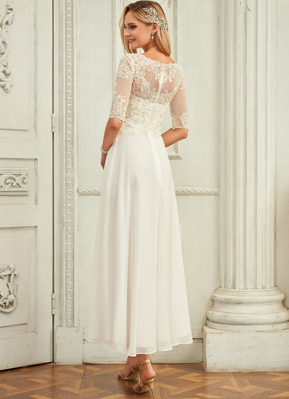 Robe Asymétrique Nuptiale Scintillante - gallery 7