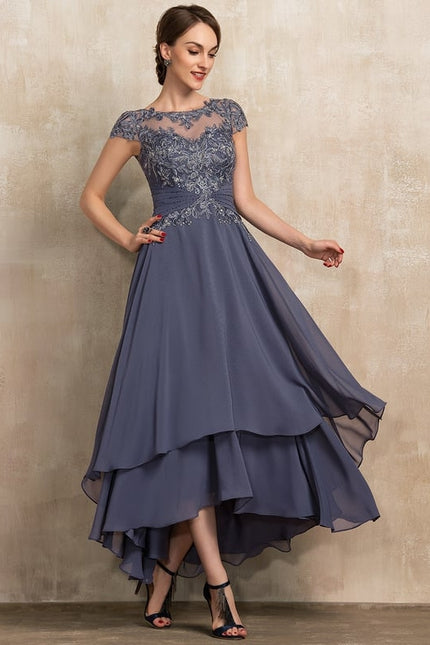 Robe Asymétrique Grise Élégante - gallery 1