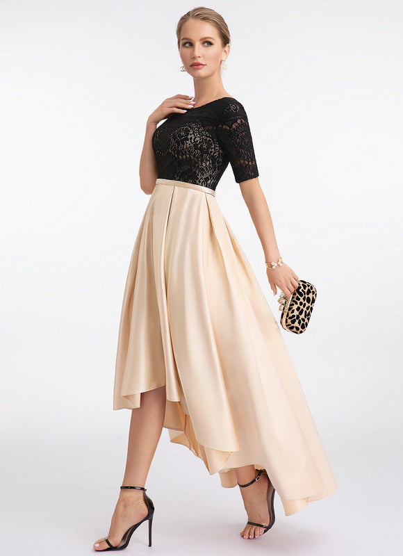 Robe Asymétrique Asymétrique Écrue - gallery 2