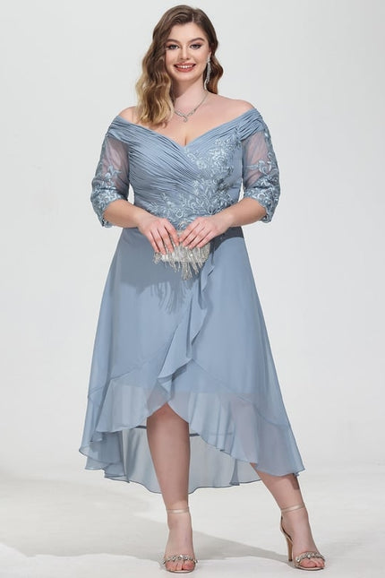 Robe Asymétrique Soirée Brodée - gallery 6