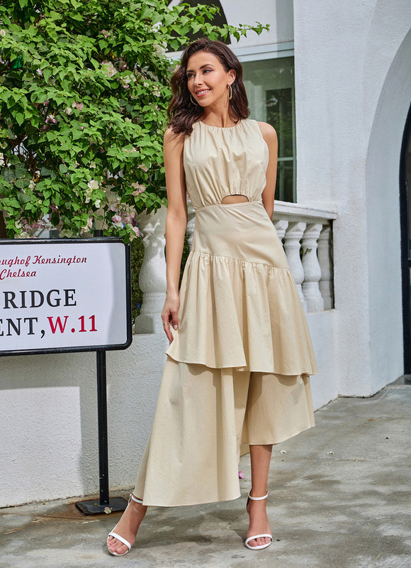 Robe Beige Asymetrique - gallery 3