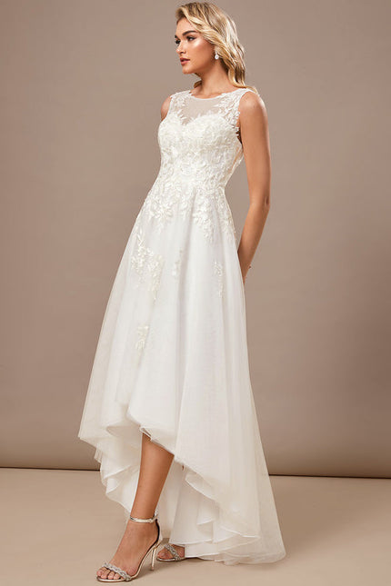 Robe Longue Asymétrique En Tulle - gallery 1