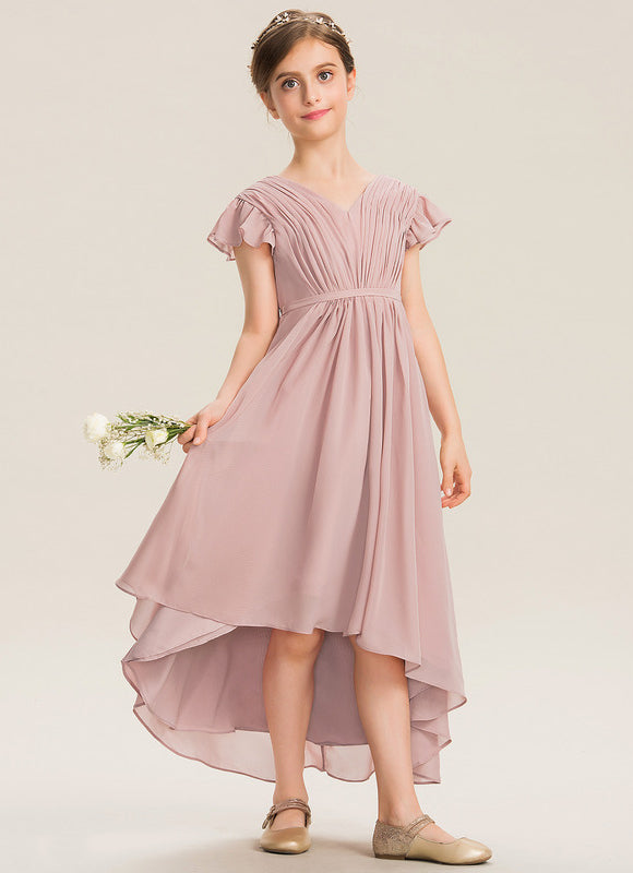 Robe Asymétrique Rose Flottante - gallery 3