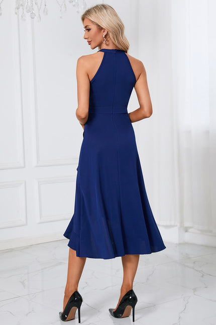 Robe Asymétrique Trapèze Bleu Nuit - gallery 4