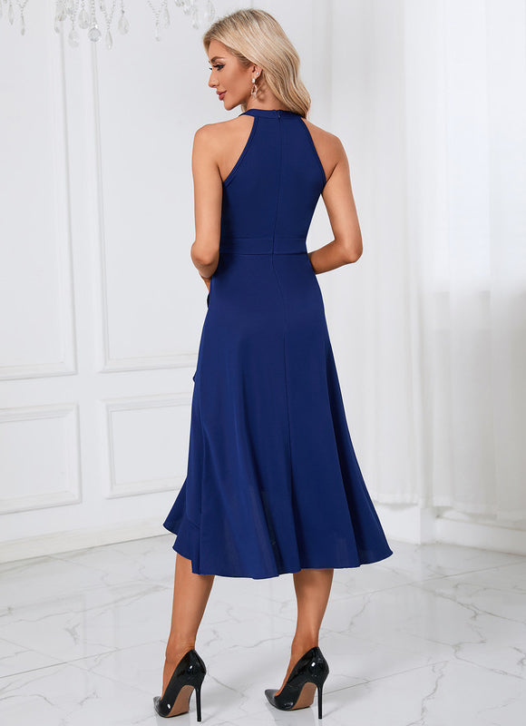 Robe Asymétrique Trapèze Bleu Nuit - gallery 4