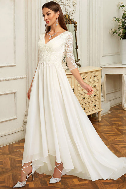 Robe Asymétrique Élégante Dentelle - gallery 2