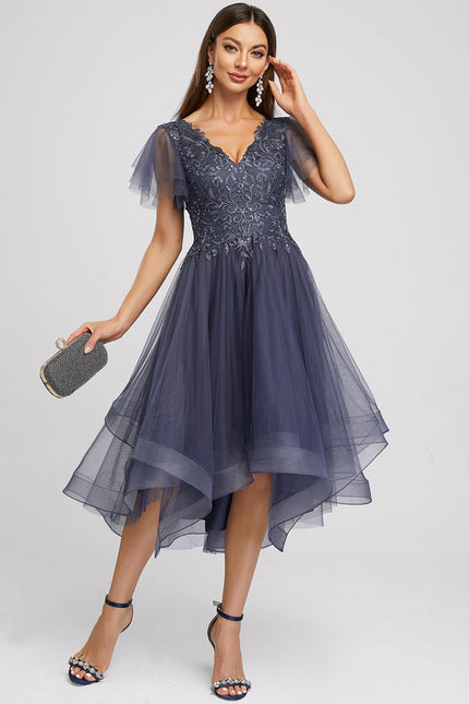 Robe Asymétrique Tulle Asymétrique Scintillante - gallery 4