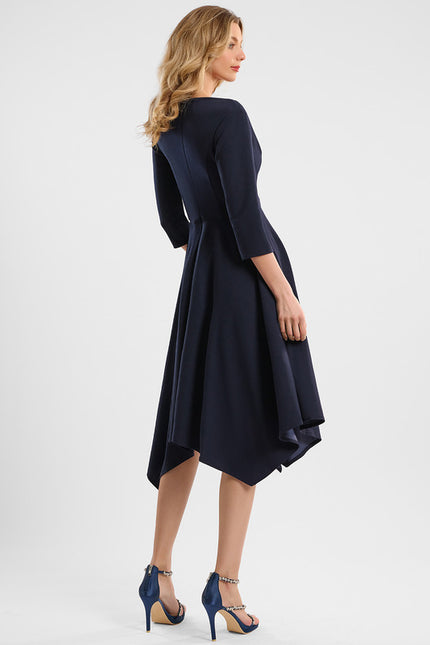 Robe Asymétrique Cocktail Asymétrique Marine - gallery 4