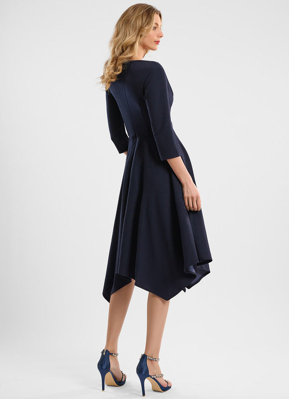 Robe Asymétrique Cocktail Asymétrique Marine - gallery 4