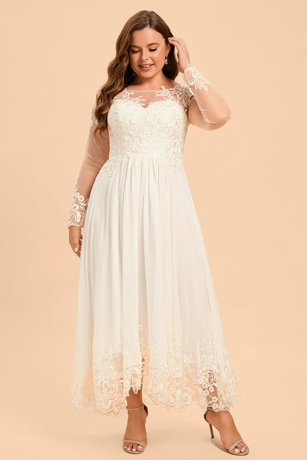 Robe Asymétrique En Dentelle Délicate - gallery 8