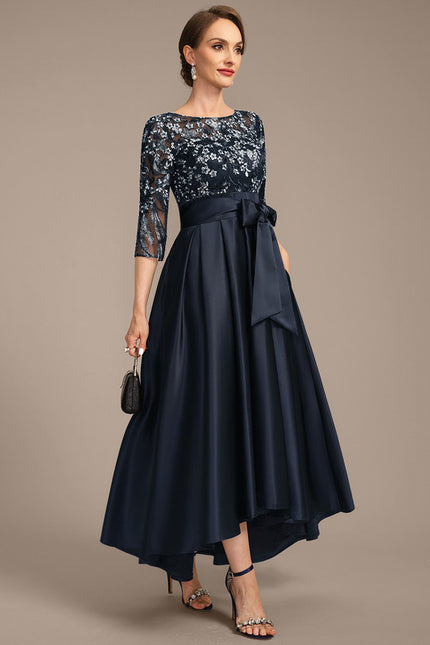 Robe Asymétrique Satinée Florale - gallery 5