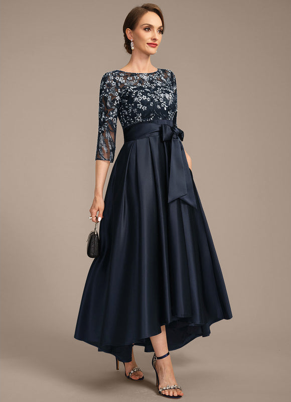 Robe Asymétrique Satinée Florale - gallery 5