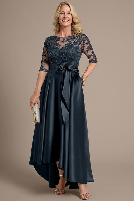 Robe Asymétrique Élégante Satinée - gallery 2