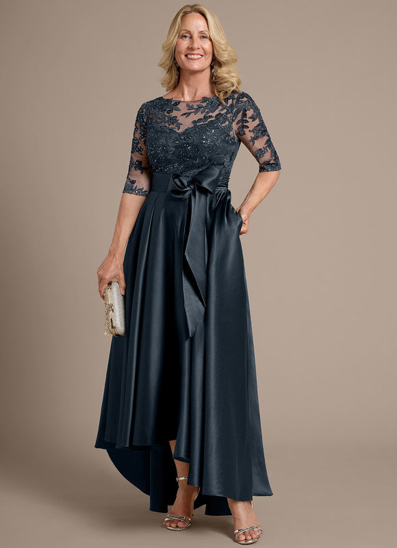 Robe Asymétrique Élégante Satinée - gallery 2
