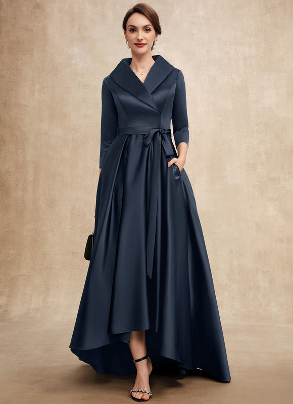 Robe Asymétrique Satin Col Châle - gallery 2