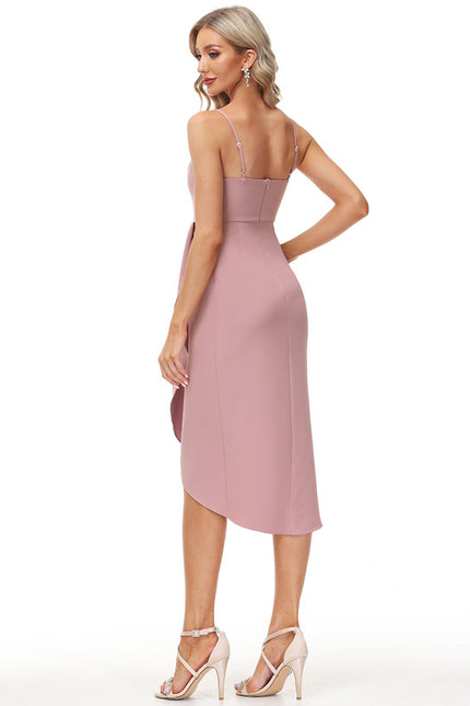 Robe Asymétrique Satin De Sable - gallery 5