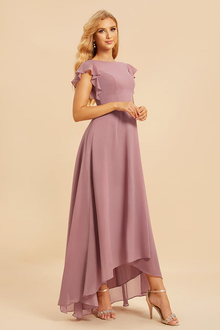 Robe Asymétrique Fluide À Volants