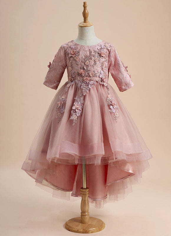 Robe Asymétrique Tulle Fleurie - gallery 2
