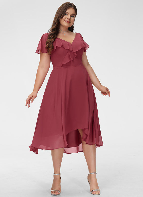 Robe Asymétrique Fluide Vert Pâle - gallery 6