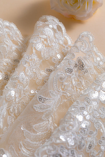 Robe Asymétrique Dentelle Rose Pâle - gallery 2