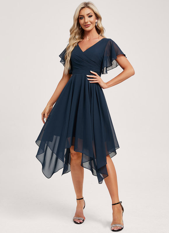 Robe Asymétrique Fluide Vert Pâle