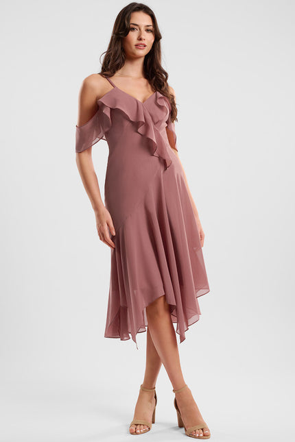 Robe Asymétrique Fluide Vert Pâle - gallery 1
