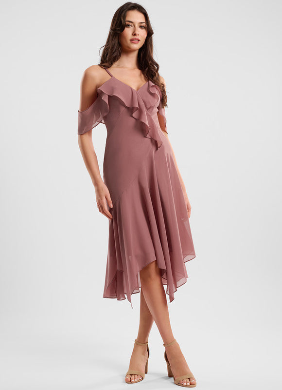 Robe Asymétrique Fluide Vert Pâle - gallery 1