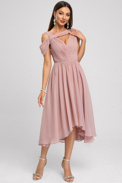 Robe Asymétrique Plissée Émeraude - gallery 2