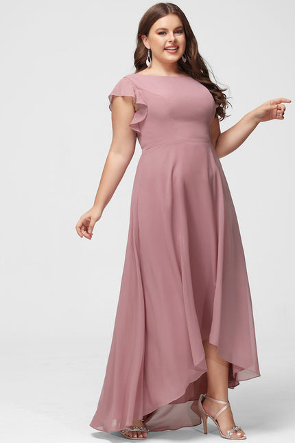 Robe Asymétrique Fluide À Volants - gallery 9