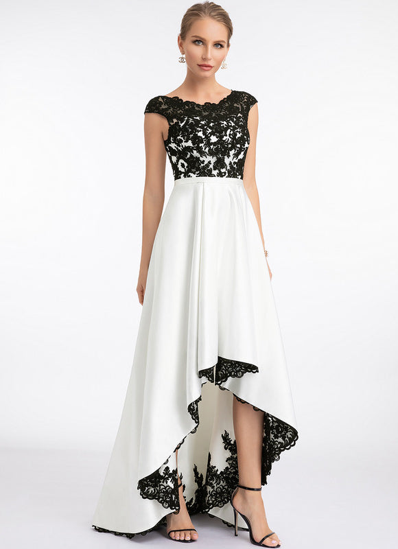 Robe Asymétrique Élégante Bicolore - gallery 1