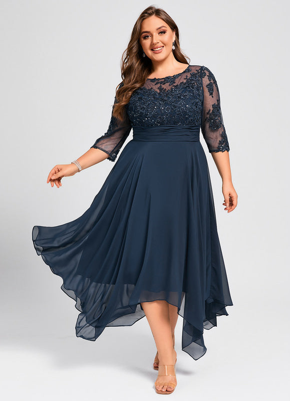 Robe Grande Taille Asymétrique - gallery 9