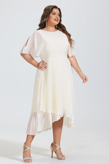 Robe Asymétrique Plissée Aérienne - gallery 6