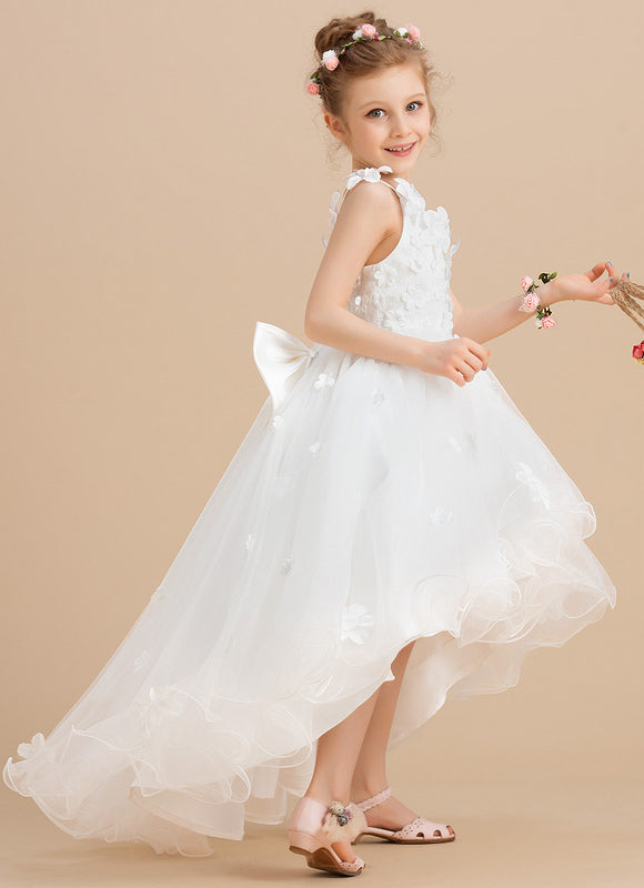 Robe Asymétrique Tulle Florale - gallery 4